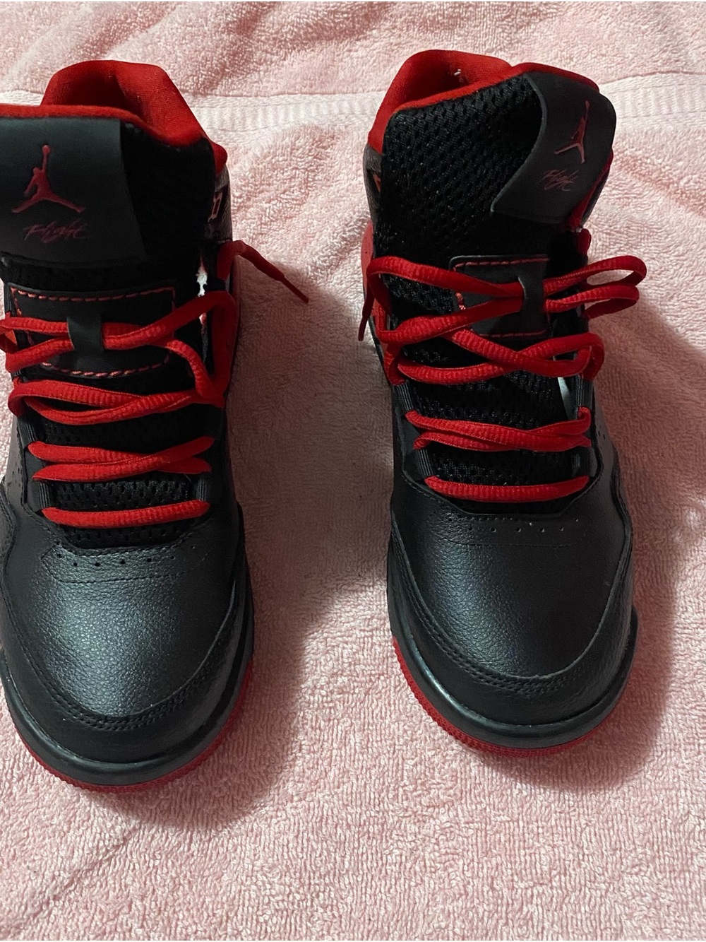 Jordan Kids' Black and Red High-Top Sneakers